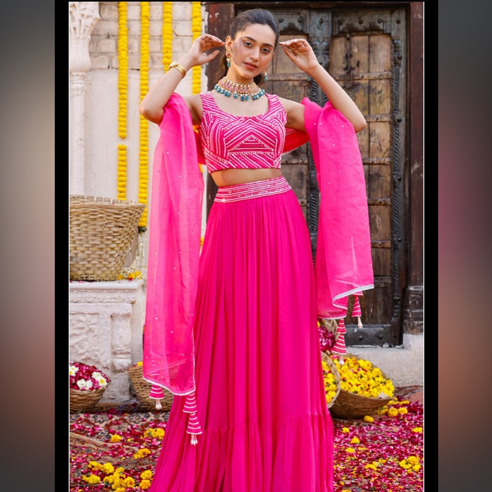 Pink Lehenga Set, small